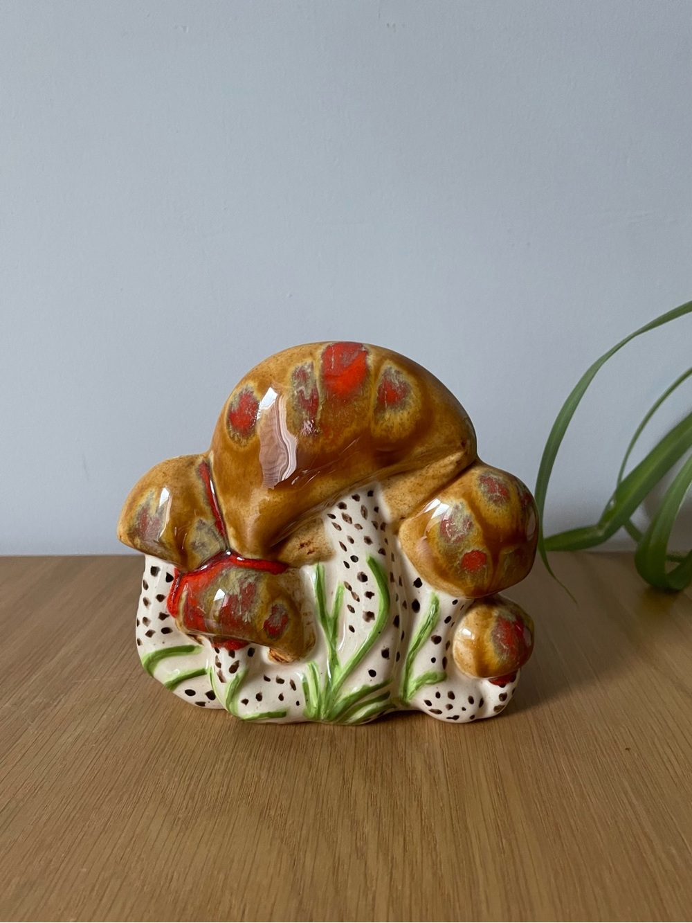 Vintage Hand-Painted Ceramic Mushroom Toadstool Napkin Holder